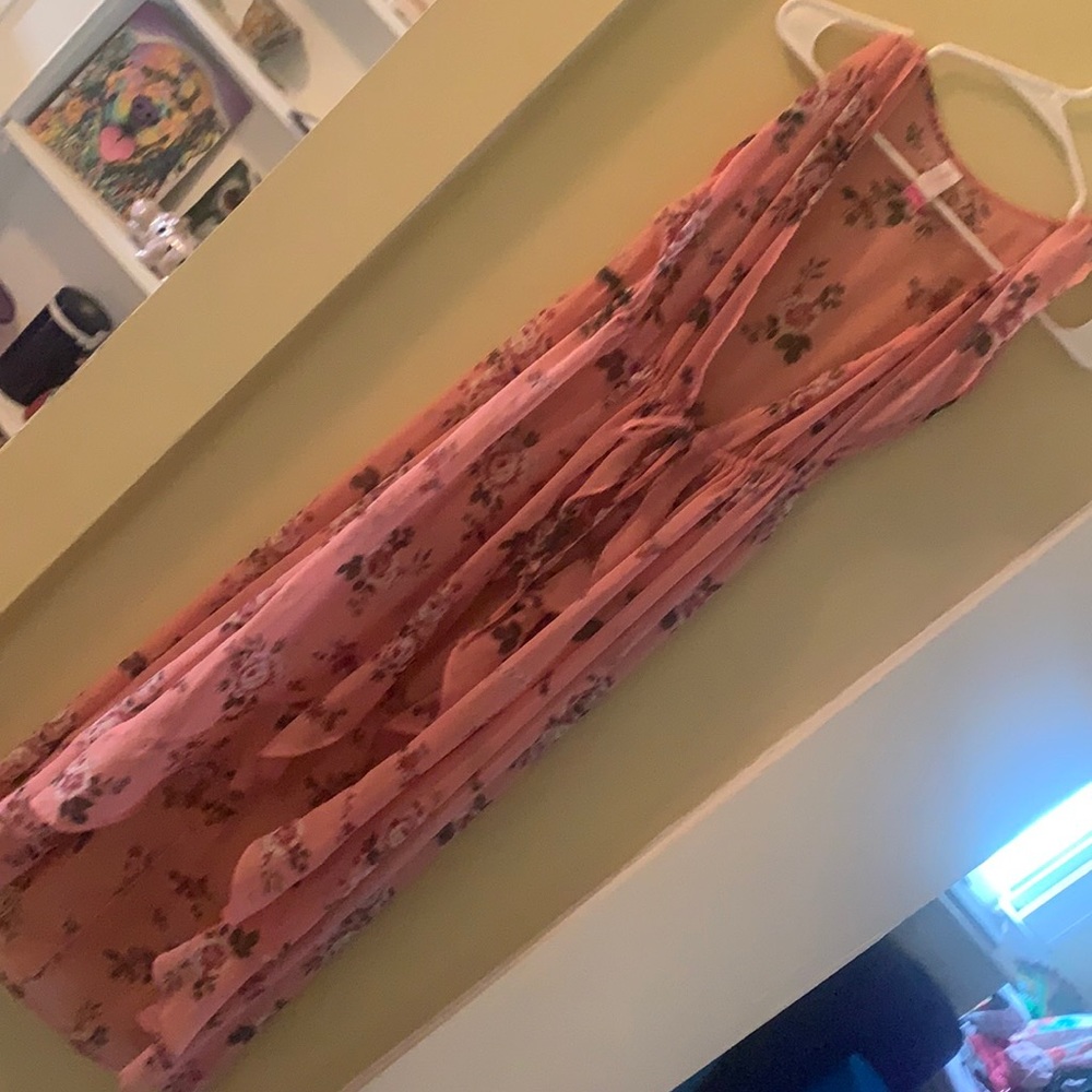 Pink girly ruffled kimono